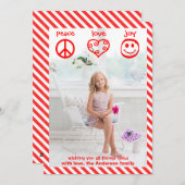 Peace, Love, Joy Vertical - 3x5 kerstkaart (Voorkant / Achterkant)