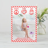 Peace, Love, Joy Vertical - 3x5 kerstkaart (Staand voorkant)
