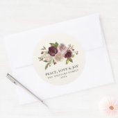 Peace Love Joy Winter Bouquet Ronde Sticker (Envelop)