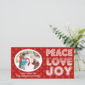 Peace Love Joy Winter Happy Holidays Carte photo (Debout devant)