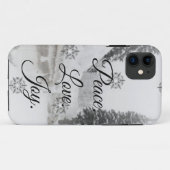 Peace Love Joy | Zwarte en witte winterkerst Case-Mate iPhone Case (Achterkant (horizontaal))