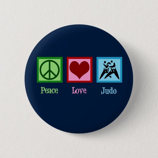 Peace Love Judo Ronde Button 5,7 Cm (Voorkant)
