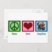 Peace Love Juggling Briefkaart (Voorkant / Achterkant)