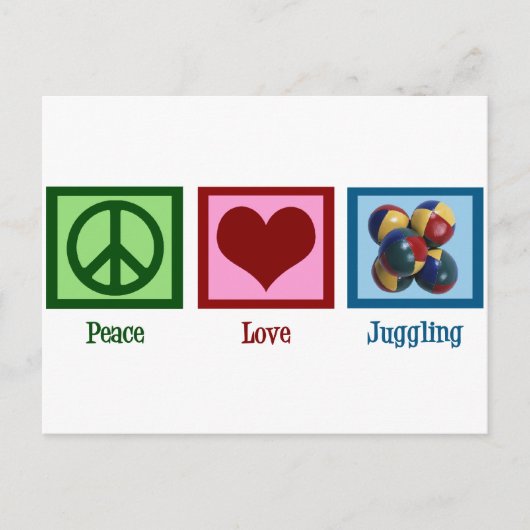 Peace Love Juggling Briefkaart (Voorkant)