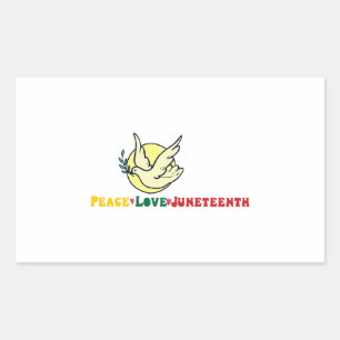 Peace Love Juneteenth Pride Black Girl Black Queen Rechthoekige Sticker
