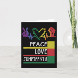 Peace Love Juneteenth Pride Black Girl Queen Vrouw Kaart