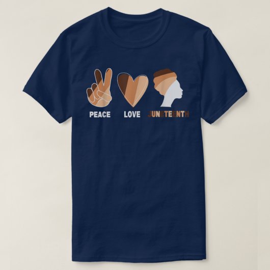 Peace Love Juneteenth Pride Black History-maand 36 T-shirt (Design voorkant)