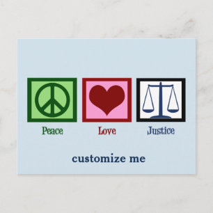 Peace Love Justice Briefkaart
