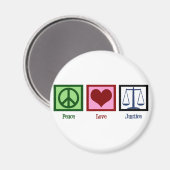 Peace Love Justice Magneet (Voorkant / Achterkant)