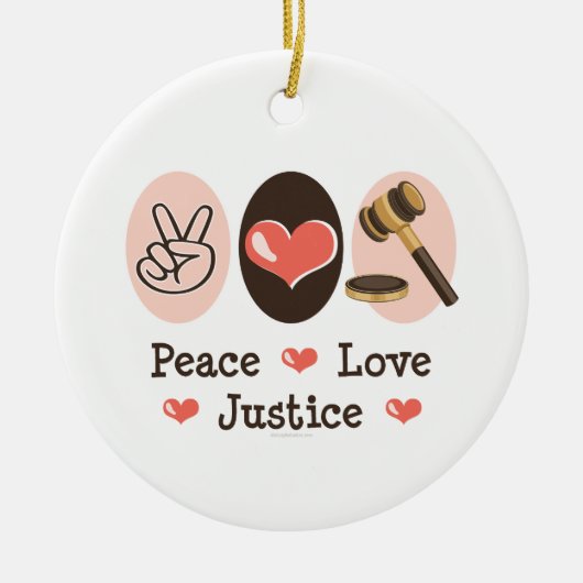 Peace Love Justice Ornament (Voorkant)