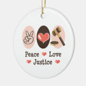 Peace Love Justice Ornament (Links)