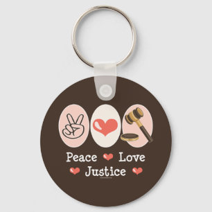Peace Love Justice Sleutelhanger