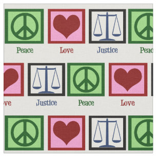 Peace Love Justice Stof
