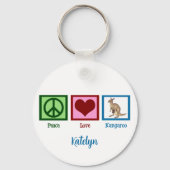 Peace Love Kangaroo Sleutelhanger (Voorkant)