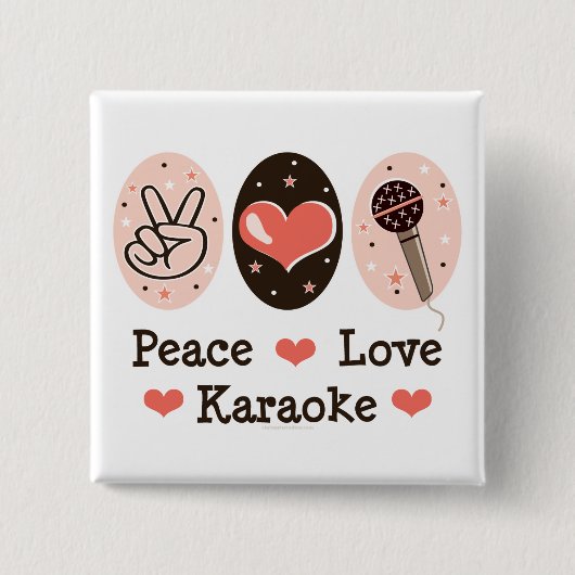 Peace Love Karaoke Button (Voorkant)