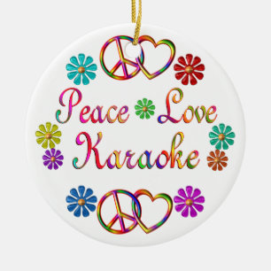 PEACE LOVE KARAOKE KERAMISCH ORNAMENT