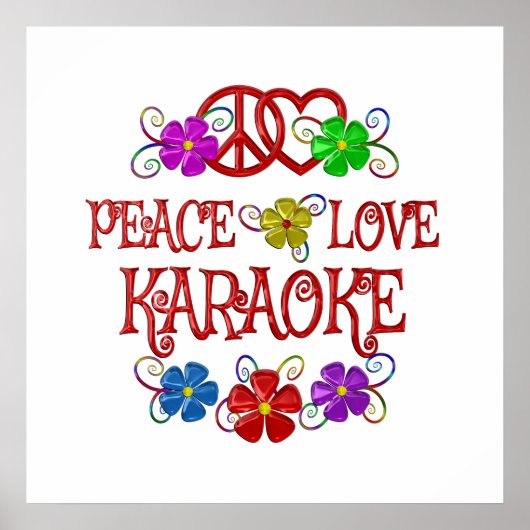 Peace Love Karaoke Poster (Voorkant)