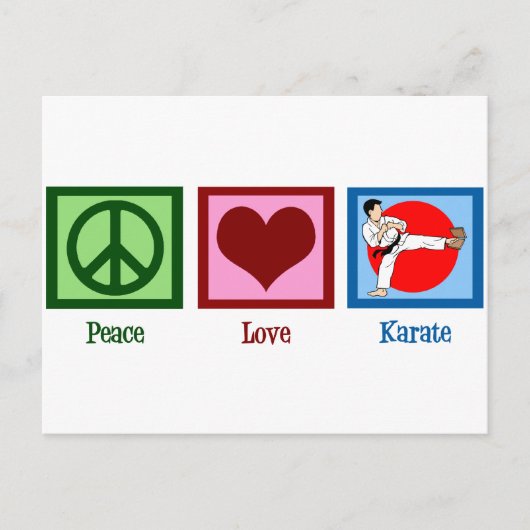 Peace Love Karate Briefkaart (Voorkant)