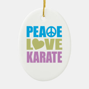 Peace Love Karate Keramisch Ornament