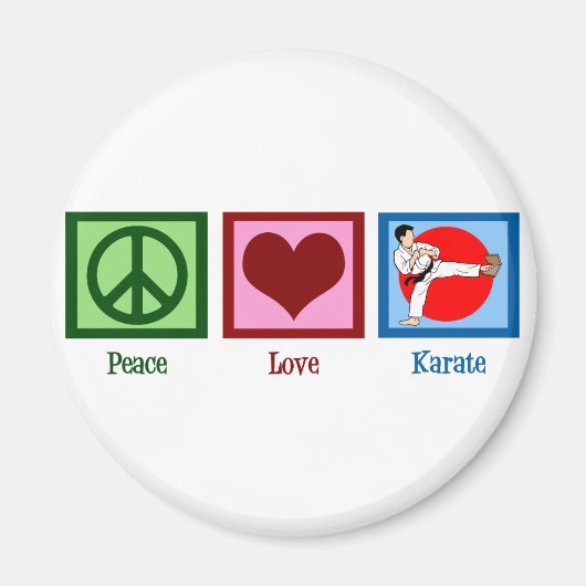 Peace Love Karate Magneet (Voorkant)