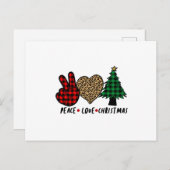 Peace Love Kerstmis Briefkaart (Voorkant / Achterkant)