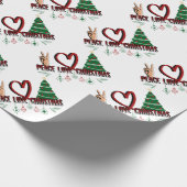 Peace Love Kerstmis Cadeaupapier (Hoek)