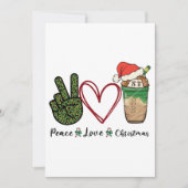 Peace Love Kerstmis Drink Coffee Kaart (Voorkant)