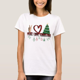 Peace Love Kerstmis T-shirt