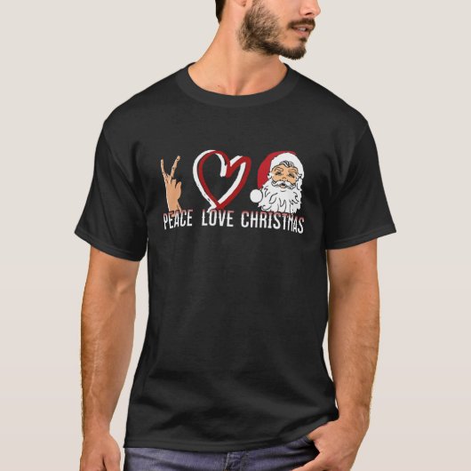 Peace Love Kerstmis T-shirt (Voorkant)