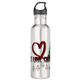 Peace Love Kerstmis Waterfles