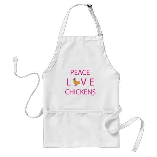 Peace Love Kickens Standaard Schort (Voorkant)