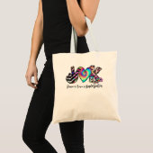 Peace Love Kindergarten Teacher Student Kinder Tea Tote Bag (Voorkant (product))