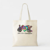 Peace Love Kindergarten Teacher Student Kinder Tea Tote Bag (Achterkant)
