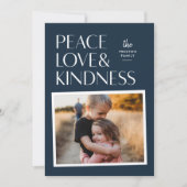 Peace Love & Kindness Holiday - kerstfotokaart (Voorkant)