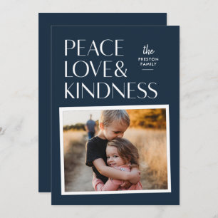 Peace Love & Kindness Holiday - kerstfotokaart