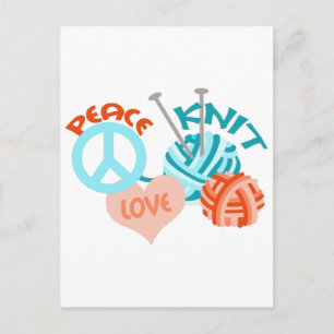 PEACE LOVE KNIT BRIEFKAART