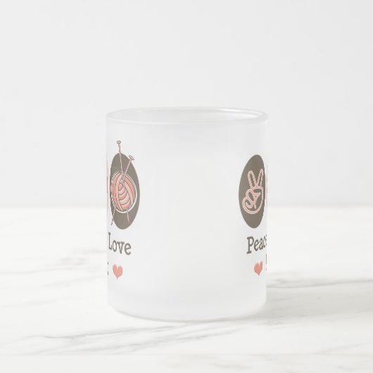 Peace Love Knit Frosted Mok (Center)