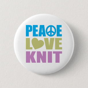 Peace Love Knit Ronde Button 5,7 Cm