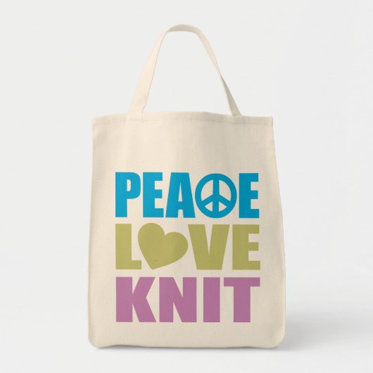 Peace Love Knit Tote Bag (Voorkant)