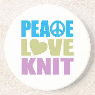 Peace Love Knit Zandsteen Onderzetter
