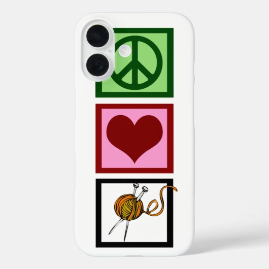 Peace Love Knitting Case-Mate iPhone Case (Achterkant)