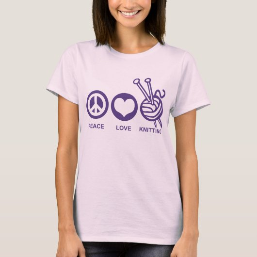 Peace Love Knitting T-shirt (Voorkant)