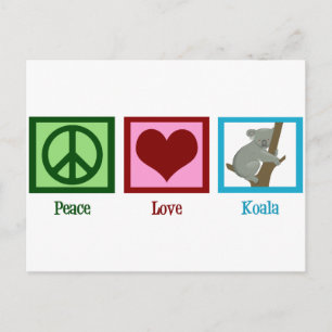 Peace Love Koala Beer Briefkaart