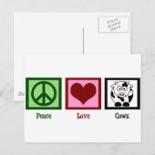 Peace Love Koeien Briefkaart (Voorkant / Achterkant)