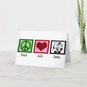 Peace Love Koeien Feestdagen Kaart