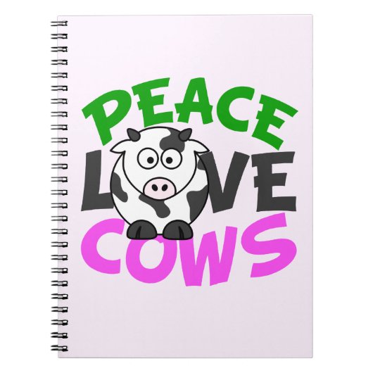 Peace Love Koeien Notitieboek (Voorkant)