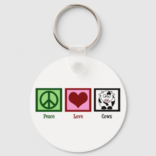 Peace Love Koeien Sleutelhanger (Voorkant)