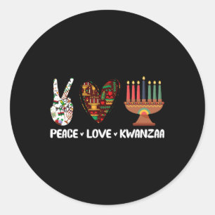 Peace Love Kwanzaa Pajamas African Happy Kwanzaa Ronde Sticker