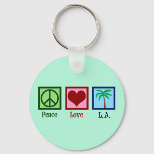 Peace Love L.A.   Cute Los Angeles Sleutelhanger