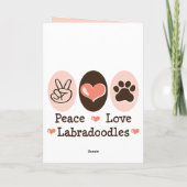 Peace Love Labradoodles Carte de voeux (Dos)